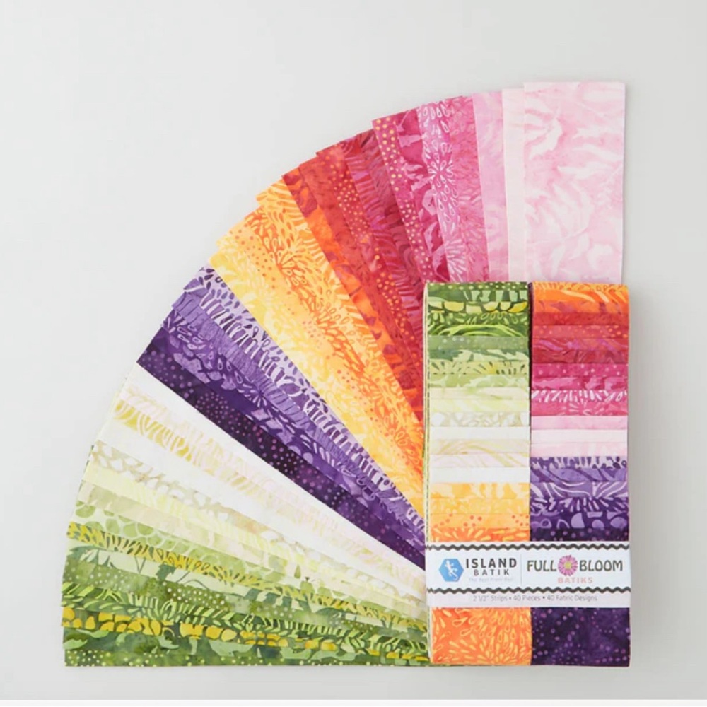 Full Bloom Cotton Batiks Strips Jelly Roll 2 1/2” strips